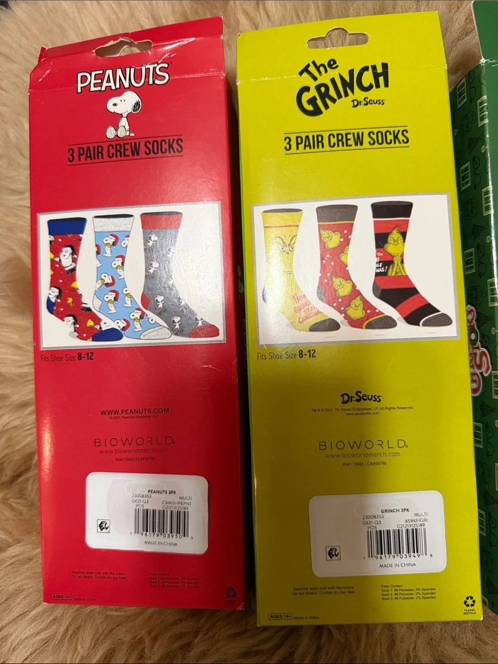 Holiday Sock Lot 12 Pairs Total all New in Box Unisex